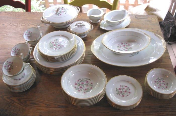 Noritake Dishes with pink flowers 