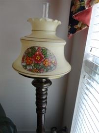FLOOR LAMP WITH CHINA HURRICANE SHADE