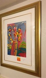 Angel with Heart on Blue, Artist Peter Max