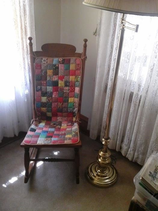 Vintage rocking chair with handmade pad