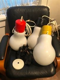 Mid Century Pop Art Ingo Maurer 1969 BIG Light Bulb Hanging Retro Lamps 