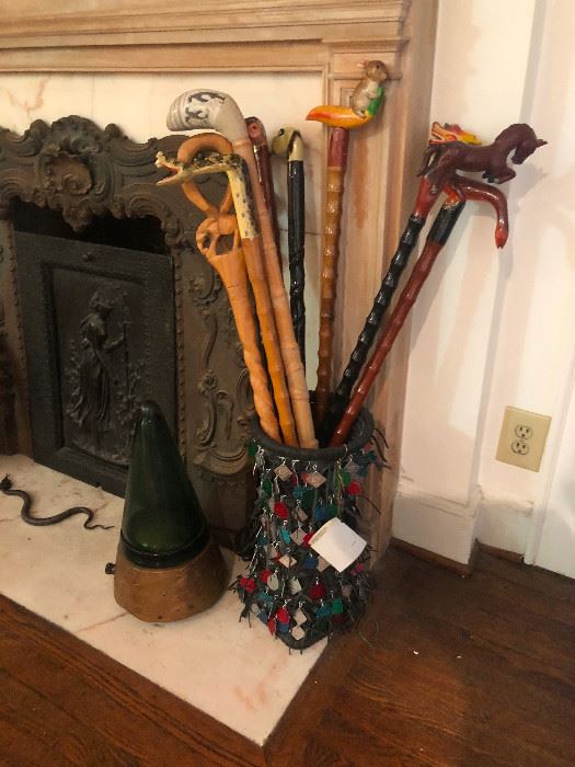 folk art walking canes