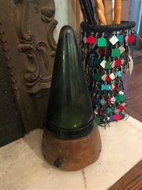 vintage glass art lamp