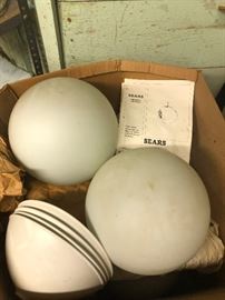 Sears Retro Mod Orb Globe Light Fixtures 