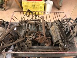 Cool antique iron tools and torture implements (probably)