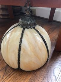 Antique stained glass pendant lamp shade