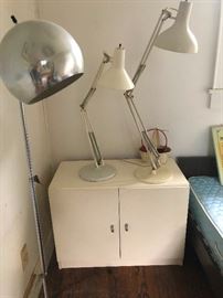 MCM table and floor lamps