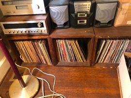 large collection of record albums