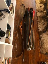Recourse archery bow with Bear cedar arrows, antique