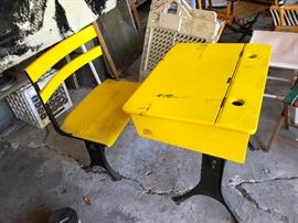 antique school desk