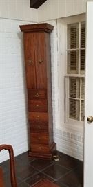 Custom hand made solid wood jewelry tower
