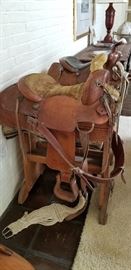 King Ranch Saddle 1977 , saddle on the right is a Simco Western saddle also vintage
