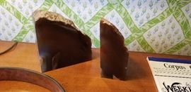 sliced agate book ends