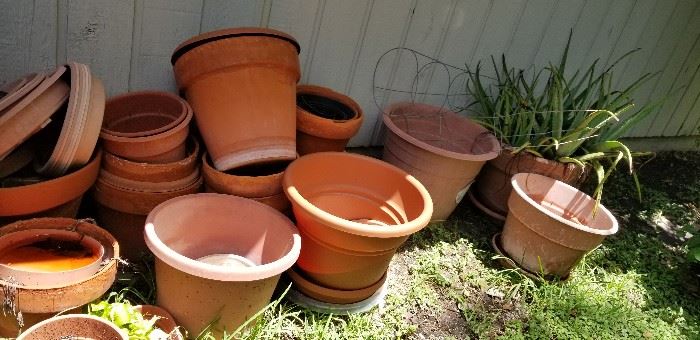 assortment of various pots