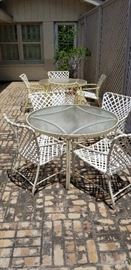 two patio tables