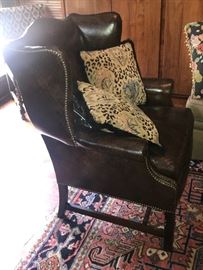 leather wing chair