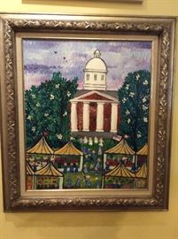 Jim Becker painting “The Big Day”, in Ole Miss Grove