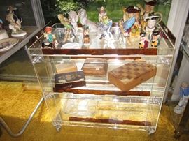 LUCITE VINTAGE BAR CART