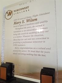"Mary" served 44 years as a Northwest Airlines Flight Attendant...we have lots of collectible items from this time.