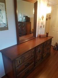 Lovely Credenza Dresser with Framed Mirror