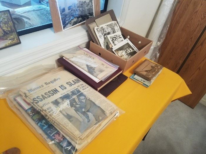 Lots of collectible paper, photos, postcards, tin types, etc. This is just a bit of it.
