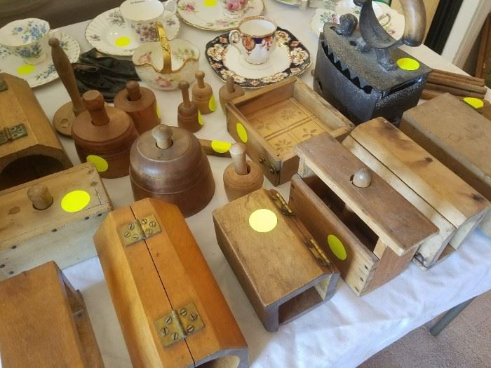 Some of the many wooden Antique Molds - Primitives