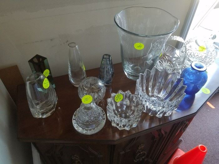 Some excellent Swedish and other glass. Some have maker's mark on bottom. 