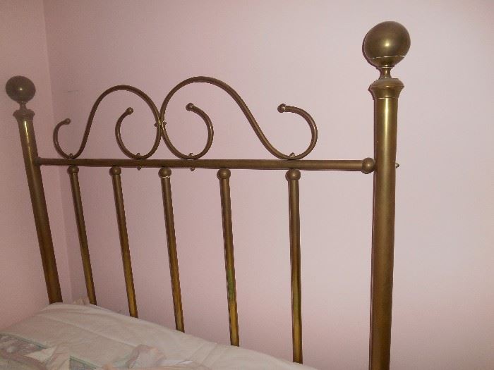brass full size bed