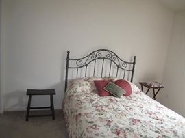 Metal scroll headboard