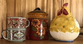 Custom Bakers Rack, Asst Pottery