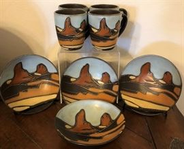 Set of 8 Southwest Landscape Dinnerware