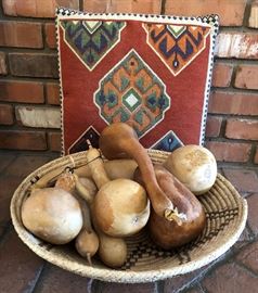 Gourds, Decorative Pillows, Basket