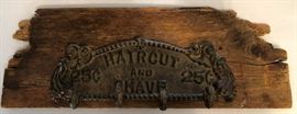 Vintage Barn Wood and Iron Sign