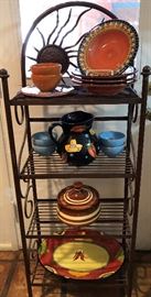 Custom Bakers Rack, Asst Pottery