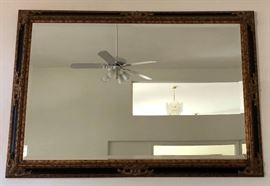 Oversized Gold and Black Ornate Beveled Mirrors x 2