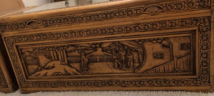 Hand Carved Chest (2) 