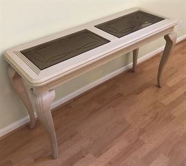 Console Table w Glass Insets