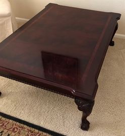 Coffee Table w Inlay and Ball & Claw Feet (NEW) 