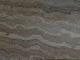 Italian Travertine Dining Table, 4 Metal Chairs, 2 Wood Chairs