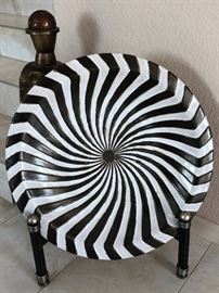 Black & White Decorative Plate on Stand