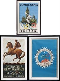 CORTINA D'AMPEZZO, ITALY, 1956, 1956 STOCKHOLM, SWEDEN AND 1948 LONDON, OLYMPIC POSTERS, 3 PCS., H 29" & 38", W 19", 23" & 27"
Lot # 0266 