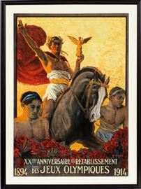 1914 OLYMPIC POSTER, C1914, H 38", W 26", 20TH ANNIVERSARY, 1894-1914
Lot # 0269 
