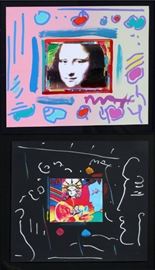 PETER MAX (AMERICAN, B. 1937), EMBELLISHED MIXED MEDIA PRINTS, LATE 20TH C., 2 PIECES, H 12", W 13 3/4"
Lot # 2092 