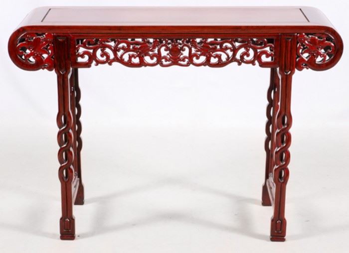 CHINESE CARVED ROSEWOOD ALTAR TABLE, H 33", L 48'', D 16 1/2"
Lot # 2202 