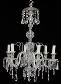 WATERFORD QUALITY SIX LIGHT CHANDELIER, H 35'', W 28''
Lot # 2226