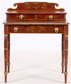 PAINTED GRAIN (ROSEWOOD) DRESSING TABLE, C. 1840, H 40" W 32", D 16"
Lot # 1019 