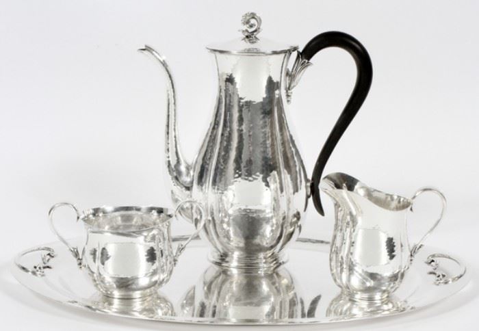 CELLINI CRAFT STERLING HAND WROUGHT COFFEE SET, 4 PCS, W 11", L 16"
Lot # 1043 