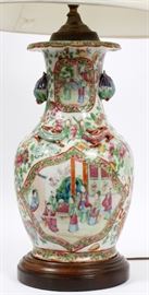 CHINESE FAMILLE ROSE VASE MOUNTED AS LAMP, 19TH C., H 29 1/2"
Lot # 1083 