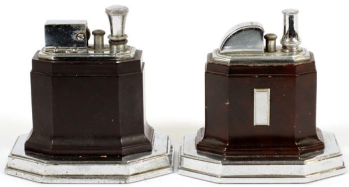 RONSON TORCH-TIP ART DECO TABLE LIGHTERS, 2, H 3 3/4"
Lot # 0033 