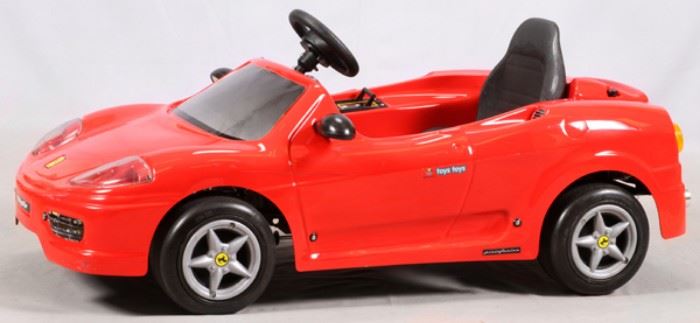 'TOYS TOYS', ITALY, FERRARI '360 SPIDER' ELECTRIC CHILD'S RIDING TOY CAR, H 22", W 26", L 52"
Lot # 0107 